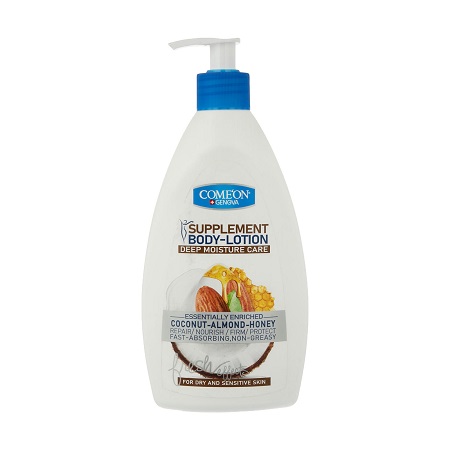 لوسیون بدن کامان مدل Coconut روغن نارگیل حجم 510 میلی لیتر